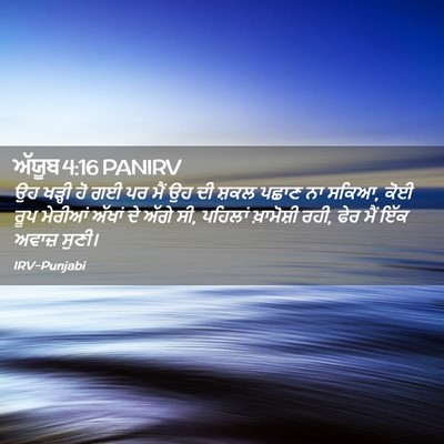 Picture 02 - ਅੱਯੂਬ 4:16 PANIRV - ਉਹ ਖੜ੍ਹੀ ਹੋ ਗਈ ਪਰ - Bible Verse Picture