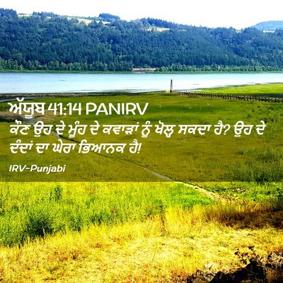 Picture 02 - ਅੱਯੂਬ 41:14 PANIRV - ਕੌਣ ਉਹ ਦੇ ਮੂੰਹ ਦੇ - Bible Verse Picture