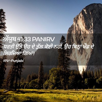 Picture 02 - ਅੱਯੂਬ 41:33 PANIRV - ਧਰਤੀ ਉੱਤੇ ਉਹ ਦੇ - Bible Verse Picture