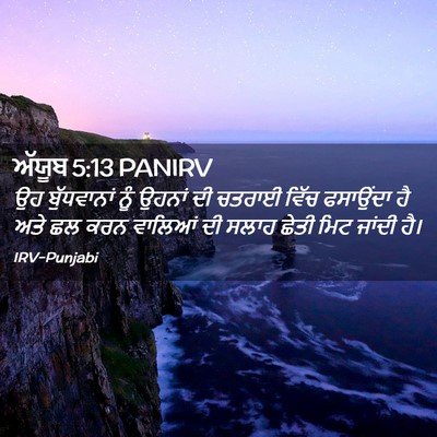 Picture 02 - ਅੱਯੂਬ 5:13 PANIRV - ਉਹ ਬੁੱਧਵਾਨਾਂ ਨੂੰ - Bible Verse Picture