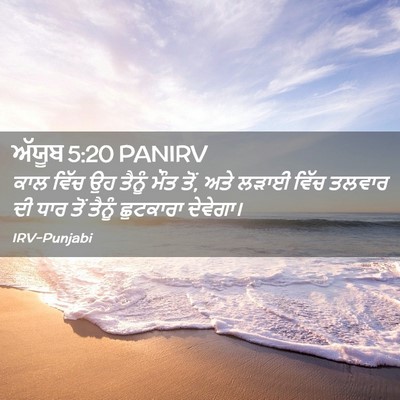 Picture 02 - ਅੱਯੂਬ 5:20 PANIRV - ਕਾਲ ਵਿੱਚ ਉਹ ਤੈਨੂੰ - Bible Verse Picture