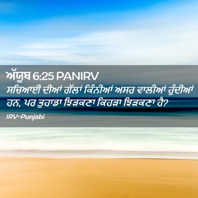 Picture 02 - ਅੱਯੂਬ 6:25 PANIRV - ਸਚਿਆਈ ਦੀਆਂ ਗੱਲਾਂ - Bible Verse Picture