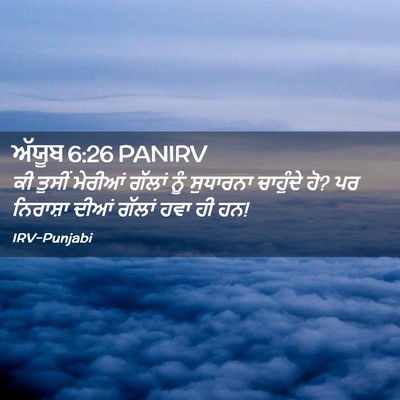 Picture 02 - ਅੱਯੂਬ 6:26 PANIRV - ਕੀ ਤੁਸੀਂ ਮੇਰੀਆਂ - Bible Verse Picture