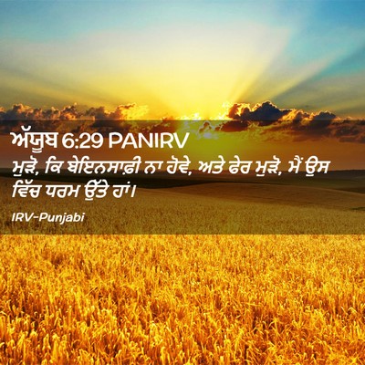 Picture 02 - ਅੱਯੂਬ 6:29 PANIRV - ਮੁੜੋ, ਕਿ ਬੇਇਨਸਾਫ਼ੀ - Bible Verse Picture