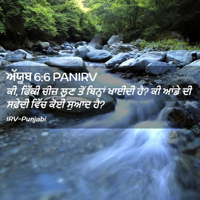 Picture 02 - ਅੱਯੂਬ 6:6 PANIRV - ਕੀ, ਫਿੱਕੀ ਚੀਜ਼ ਲੂਣ - Bible Verse Picture