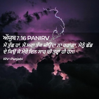 Picture 02 - ਅੱਯੂਬ 7:16 PANIRV - ਮੈਂ ਤੁੱਛ ਹਾਂ, ਮੈਂ - Bible Verse Picture