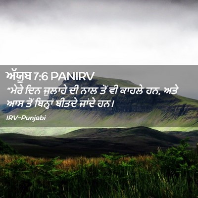 Picture 02 - ਅੱਯੂਬ 7:6 PANIRV - “ਮੇਰੇ ਦਿਨ ਜੁਲਾਹੇ - Bible Verse Picture