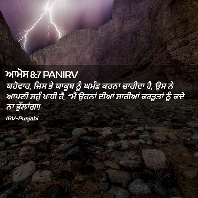 Picture 02 - ਆਮੋਸ 8:7 PANIRV - ਯਹੋਵਾਹ, ਜਿਸ ਤੇ - Bible Verse Picture
