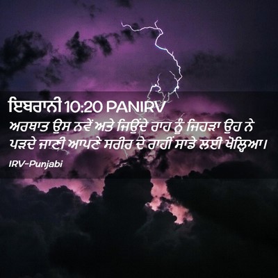 Picture 02 - ਇਬਰਾਨੀ 10:20 PANIRV - ਅਰਥਾਤ ਉਸ ਨਵੇਂ ਅਤੇ - Bible Verse Picture