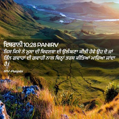 Picture 02 - ਇਬਰਾਨੀ 10:28 PANIRV - ਜਿਸ ਕਿਸੇ ਨੇ ਮੂਸਾ ਦੀ - Bible Verse Picture