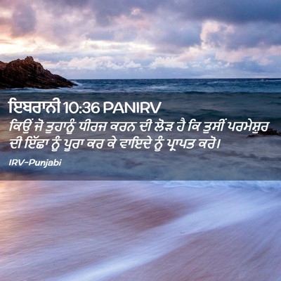 Picture 02 - ਇਬਰਾਨੀ 10:36 PANIRV - ਕਿਉਂ ਜੋ ਤੁਹਾਨੂੰ - Bible Verse Picture