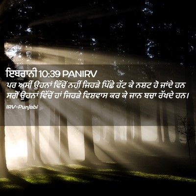 Picture 02 - ਇਬਰਾਨੀ 10:39 PANIRV - ਪਰ ਅਸੀਂ ਉਹਨਾਂ - Bible Verse Picture