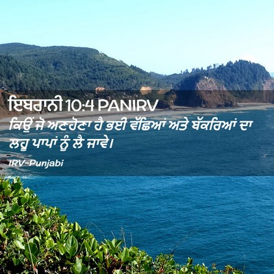 Picture 02 - ਇਬਰਾਨੀ 10:4 PANIRV - ਕਿਉਂ ਜੋ ਅਣਹੋਣਾ ਹੈ - Bible Verse Picture