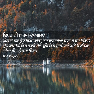 Picture 02 - ਇਬਰਾਨੀ 11:34 PANIRV - ਅੱਗ ਦੇ ਸੇਕ ਨੂੰ - Bible Verse Picture