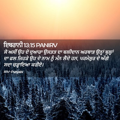 Picture 02 - ਇਬਰਾਨੀ 13:15 PANIRV - ਸੋ ਅਸੀਂ ਉਹ ਦੇ ਦੁਆਰਾ - Bible Verse Picture