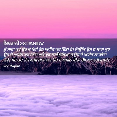 Picture 02 - ਇਬਰਾਨੀ 2:8 PANIRV - ਤੂੰ ਸਾਰਾ ਕੁਝ ਉਹ ਦੇ - Bible Verse Picture