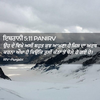 Picture 02 - ਇਬਰਾਨੀ 5:11 PANIRV - ਉਹ ਦੇ ਵਿਖੇ ਅਸੀਂ - Bible Verse Picture