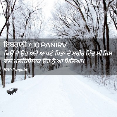 Picture 02 - ਇਬਰਾਨੀ 7:10 PANIRV - ਕਿਉਂ ਜੋ ਉਹ ਅਜੇ ਆਪਣੇ - Bible Verse Picture