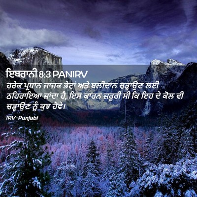Picture 02 - ਇਬਰਾਨੀ 8:3 PANIRV - ਹਰੇਕ ਪ੍ਰਧਾਨ ਜਾਜਕ - Bible Verse Picture