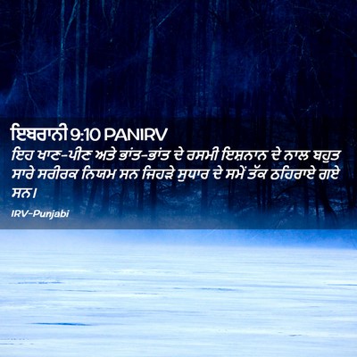 Picture 02 - ਇਬਰਾਨੀ 9:10 PANIRV - ਇਹ ਖਾਣ-ਪੀਣ ਅਤੇ - Bible Verse Picture