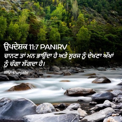 Picture 02 - ਉਪਦੇਸ਼ਕ 11:7 PANIRV - ਚਾਨਣ ਤਾਂ ਮਨ ਭਾਉਂਦਾ - Bible Verse Picture