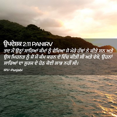 Picture 02 - ਉਪਦੇਸ਼ਕ 2:11 PANIRV - ਤਦ ਮੈਂ ਉਨ੍ਹਾਂ - Bible Verse Picture