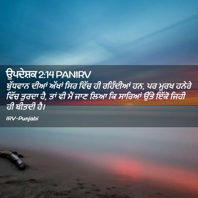 Picture 02 - ਉਪਦੇਸ਼ਕ 2:14 PANIRV - ਬੁੱਧਵਾਨ ਦੀਆਂ - Bible Verse Picture