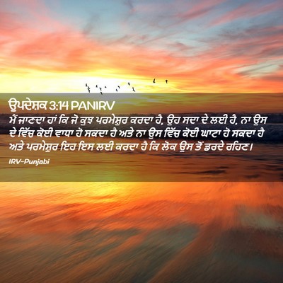 Picture 02 - ਉਪਦੇਸ਼ਕ 3:14 PANIRV - ਮੈਂ ਜਾਣਦਾ ਹਾਂ ਕਿ ਜੋ - Bible Verse Picture