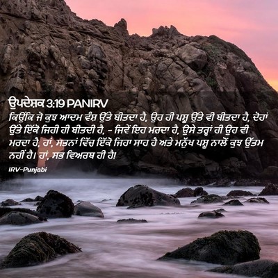 Picture 02 - ਉਪਦੇਸ਼ਕ 3:19 PANIRV - ਕਿਉਂਕਿ ਜੋ ਕੁਝ ਆਦਮ - Bible Verse Picture