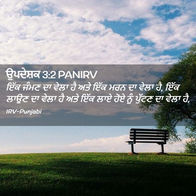 Picture 02 - ਉਪਦੇਸ਼ਕ 3:2 PANIRV - ਇੱਕ ਜੰਮਣ ਦਾ ਵੇਲਾ ਹੈ - Bible Verse Picture