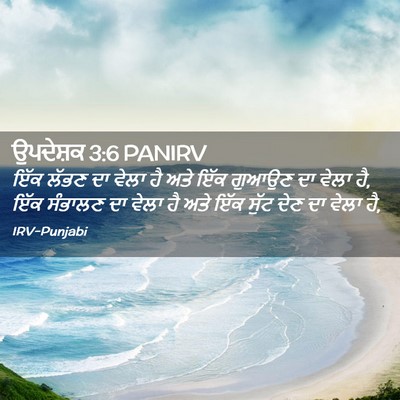 Picture 02 - ਉਪਦੇਸ਼ਕ 3:6 PANIRV - ਇੱਕ ਲੱਭਣ ਦਾ ਵੇਲਾ ਹੈ - Bible Verse Picture