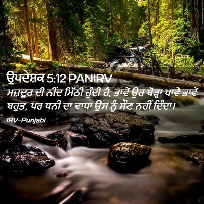 Picture 02 - ਉਪਦੇਸ਼ਕ 5:12 PANIRV - ਮਜ਼ਦੂਰ ਦੀ ਨੀਂਦ - Bible Verse Picture