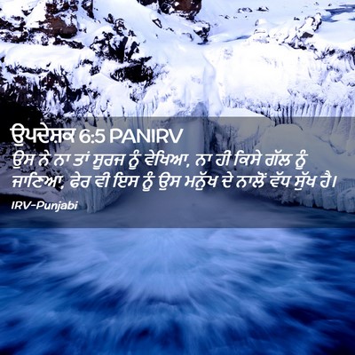 Picture 02 - ਉਪਦੇਸ਼ਕ 6:5 PANIRV - ਉਸ ਨੇ ਨਾ ਤਾਂ ਸੂਰਜ - Bible Verse Picture