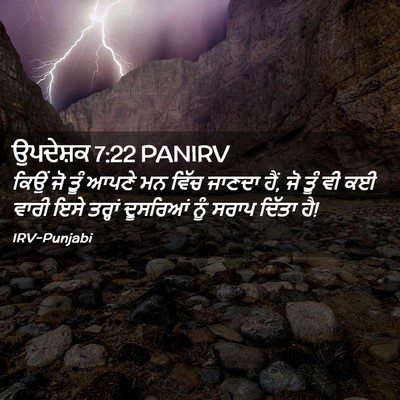 Picture 02 - ਉਪਦੇਸ਼ਕ 7:22 PANIRV - ਕਿਉਂ ਜੋ ਤੂੰ ਆਪਣੇ ਮਨ - Bible Verse Picture