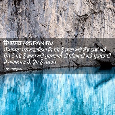 Picture 02 - ਉਪਦੇਸ਼ਕ 7:25 PANIRV - ਮੈਂ ਆਪਣਾ ਮਨ ਲਗਾਇਆ - Bible Verse Picture