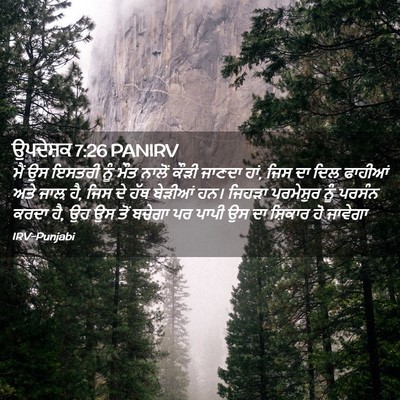 Picture 02 - ਉਪਦੇਸ਼ਕ 7:26 PANIRV - ਮੈਂ ਉਸ ਇਸਤਰੀ ਨੂੰ - Bible Verse Picture