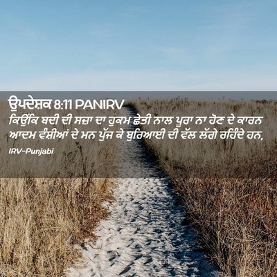Picture 02 - ਉਪਦੇਸ਼ਕ 8:11 PANIRV - ਕਿਉਂਕਿ ਬਦੀ ਦੀ ਸਜ਼ਾ - Bible Verse Picture