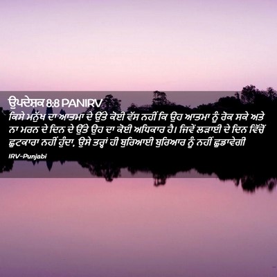 Picture 02 - ਉਪਦੇਸ਼ਕ 8:8 PANIRV - ਕਿਸੇ ਮਨੁੱਖ ਦਾ ਆਤਮਾ - Bible Verse Picture