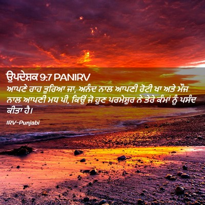 Picture 02 - ਉਪਦੇਸ਼ਕ 9:7 PANIRV - ਆਪਣੇ ਰਾਹ ਤੁਰਿਆ ਜਾ, - Bible Verse Picture