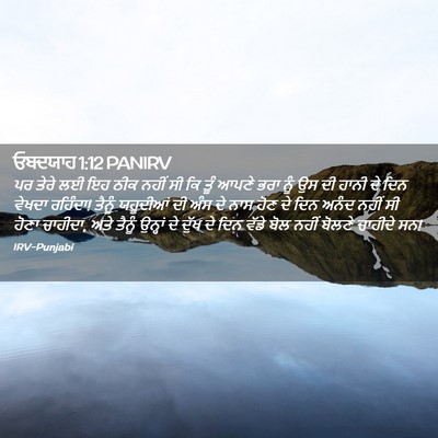 Picture 02 - ਓਬਦਯਾਹ 1:12 PANIRV - ਪਰ ਤੇਰੇ ਲਈ ਇਹ ਠੀਕ - Bible Verse Picture