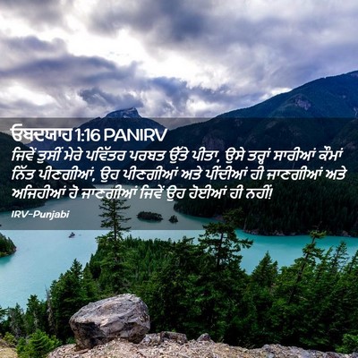 Picture 02 - ਓਬਦਯਾਹ 1:16 PANIRV - ਜਿਵੇਂ ਤੁਸੀਂ ਮੇਰੇ - Bible Verse Picture