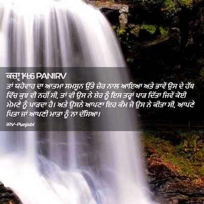 Picture 02 - ਕਜ਼ਾૃ 14:6 PANIRV - ਤਾਂ ਯਹੋਵਾਹ ਦਾ ਆਤਮਾ - Bible Verse Picture