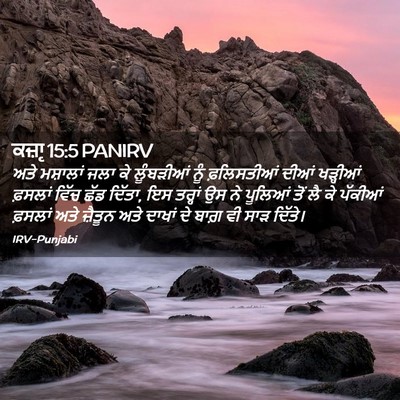 Picture 02 - ਕਜ਼ਾૃ 15:5 PANIRV - ਅਤੇ ਮਸ਼ਾਲਾਂ ਜਲਾ ਕੇ - Bible Verse Picture