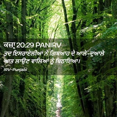 Picture 02 - ਕਜ਼ਾૃ 20:29 PANIRV - ਤਦ ਇਸਰਾਏਲੀਆਂ ਨੇ - Bible Verse Picture