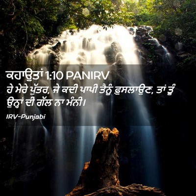 Picture 02 - ਕਹਾਉਤਾਂ 1:10 PANIRV - ਹੇ ਮੇਰੇ ਪੁੱਤਰ, ਜੇ - Bible Verse Picture