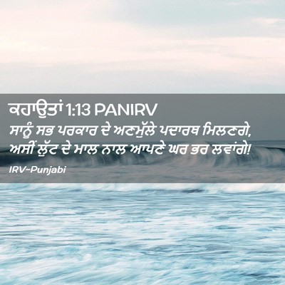 Picture 02 - ਕਹਾਉਤਾਂ 1:13 PANIRV - ਸਾਨੂੰ ਸਭ ਪਰਕਾਰ ਦੇ - Bible Verse Picture