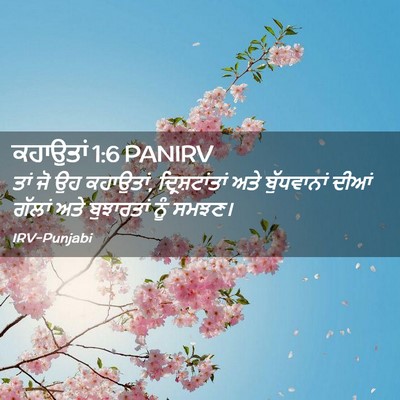 Picture 02 - ਕਹਾਉਤਾਂ 1:6 PANIRV - ਤਾਂ ਜੋ ਉਹ ਕਹਾਉਤਾਂ, - Bible Verse Picture