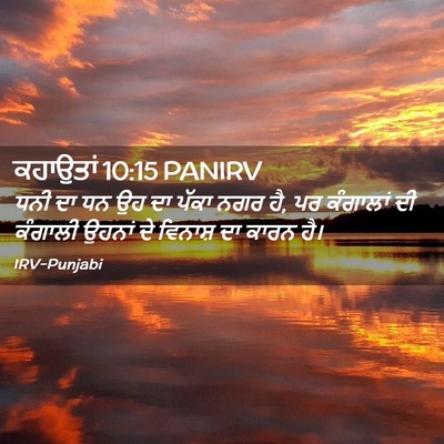 Picture 02 - ਕਹਾਉਤਾਂ 10:15 PANIRV - ਧਨੀ ਦਾ ਧਨ ਉਹ ਦਾ - Bible Verse Picture