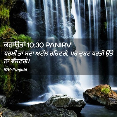 Picture 02 - ਕਹਾਉਤਾਂ 10:30 PANIRV - ਧਰਮੀ ਤਾਂ ਸਦਾ ਅਟੱਲ - Bible Verse Picture