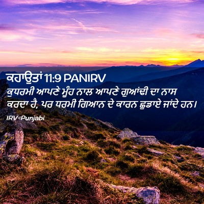 Picture 02 - ਕਹਾਉਤਾਂ 11:9 PANIRV - ਕੁਧਰਮੀ ਆਪਣੇ ਮੂੰਹ - Bible Verse Picture